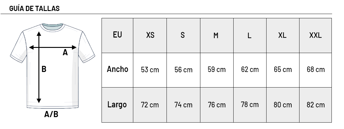 Guia de tallas Camiseta Oversize