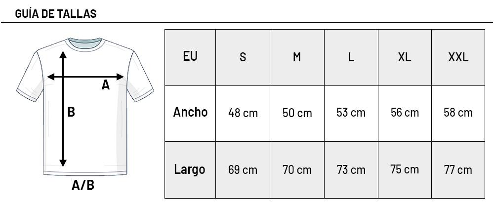 Guia de tallas Camiseta Regular