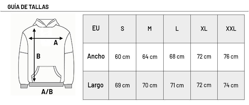 Tallas Sudadera Recio Sports